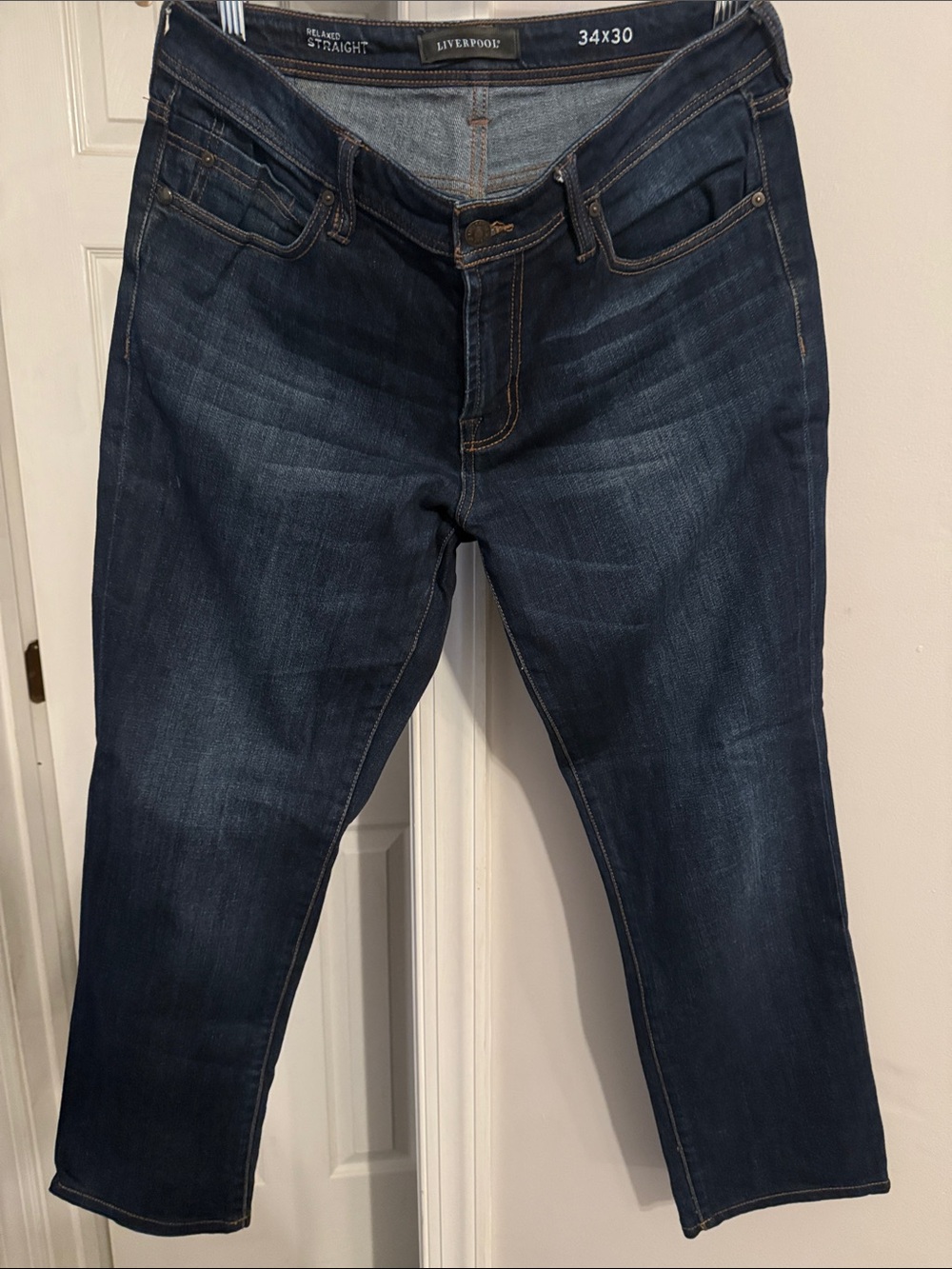 Liverpool Men’s Straight Jeans in Dark Indigo Blue